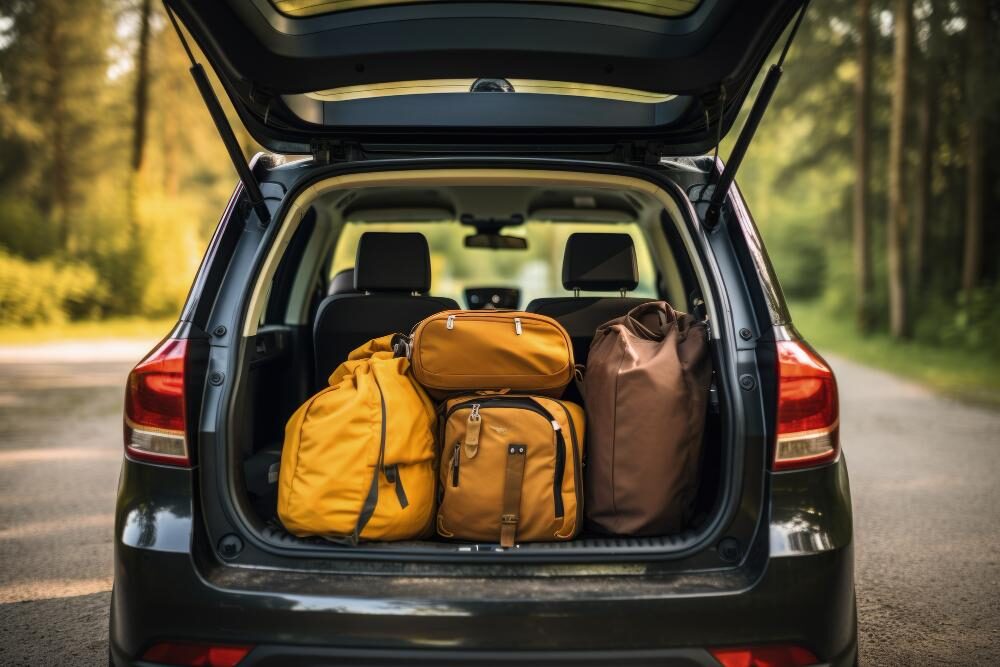 Rental SUV on a scenic Rwandan road for a Rwanda road trip packing checklist