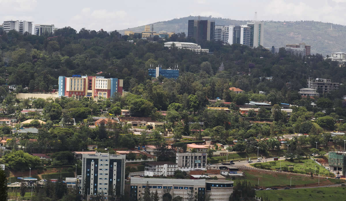 best places view of Kigali city in Rwanda with green hills and urban landmarks