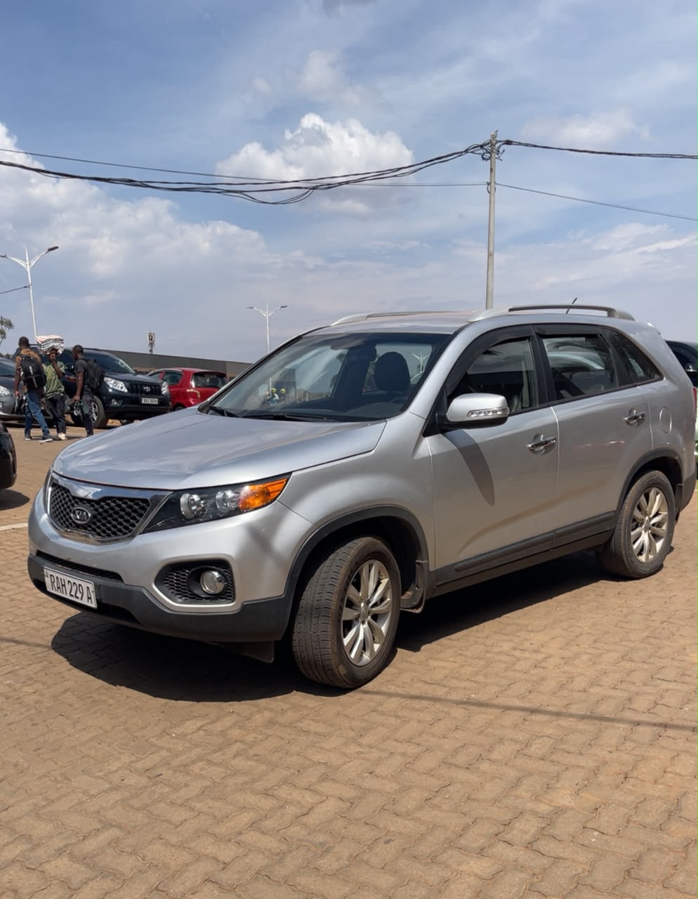 Monthly car rental SUV parked outside an office building in Kigali, Rwanda