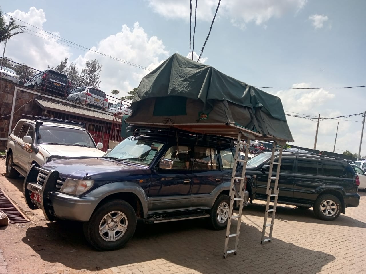 Toyota Prado with rooftop tent for self-drive camping in Rwanda